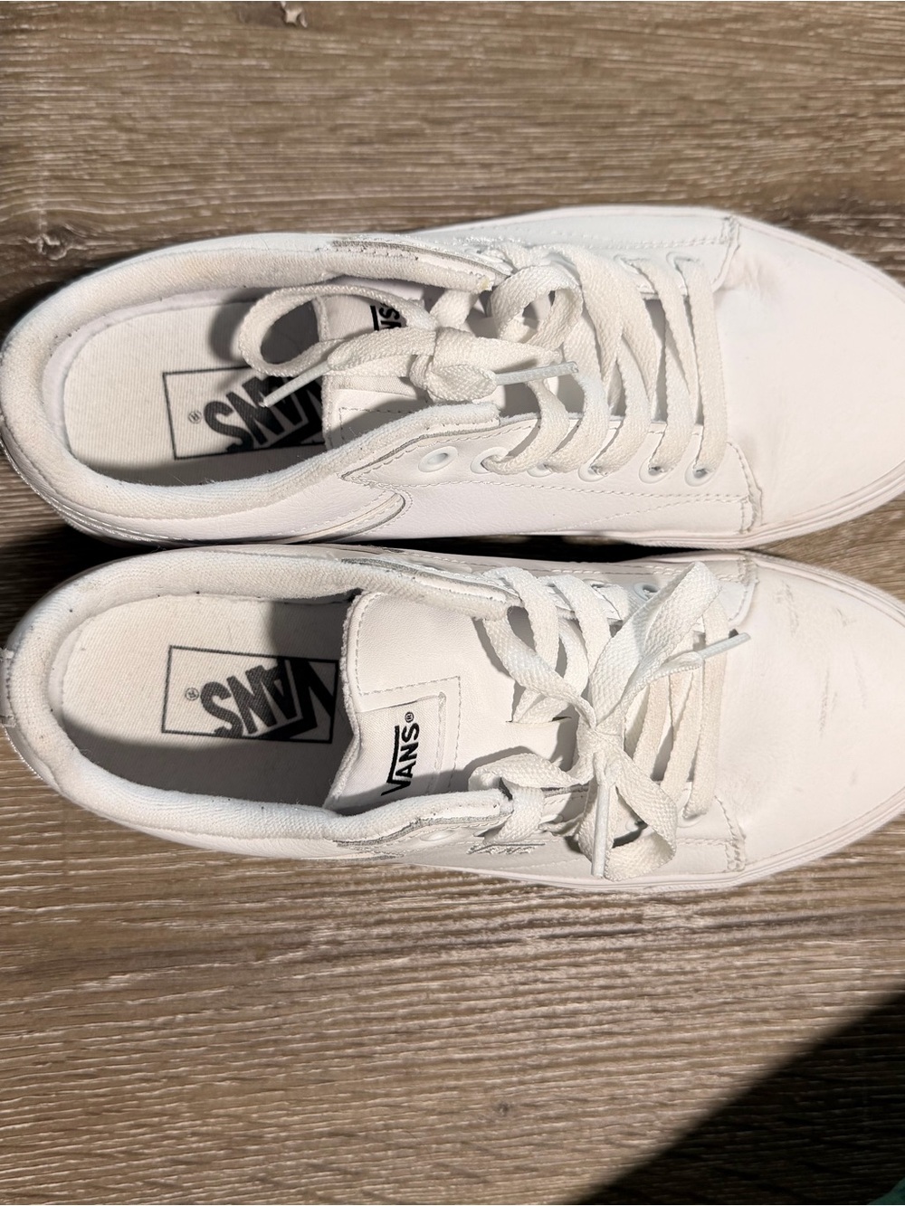 Vans White Leather Sneaker- Women